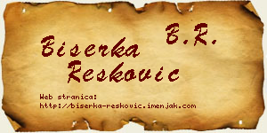 Biserka Resković vizit kartica